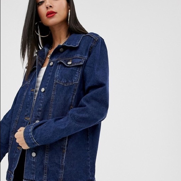 Brave Soul Oversize Dark Denim Jacket, UK10 - Picture 1 of 6